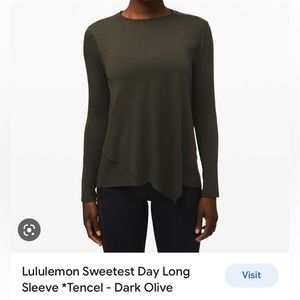 Lululemon Sweetest Day Long Sleeve Tencel Dark Olive